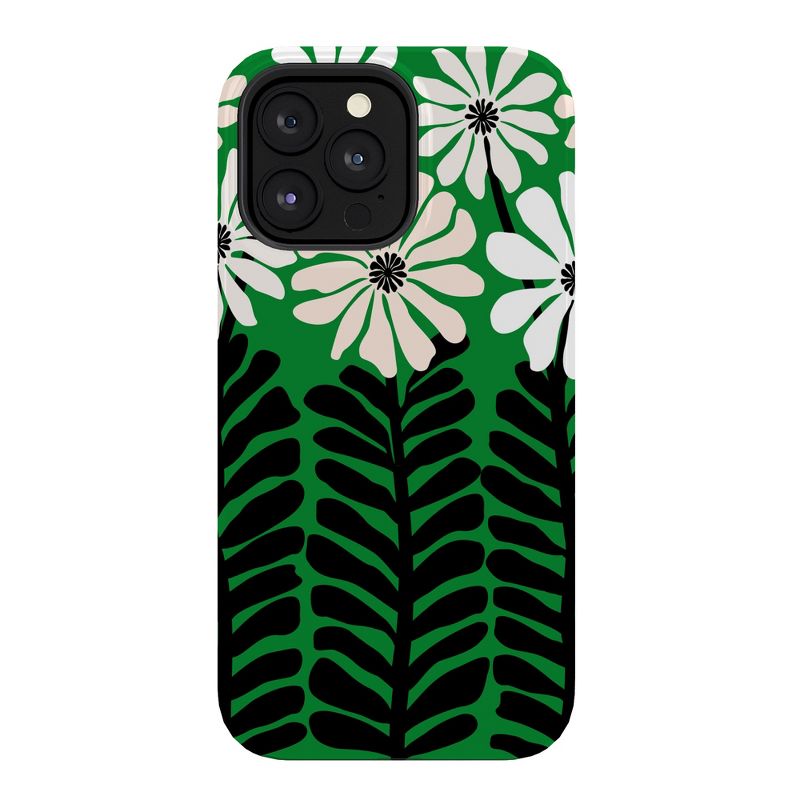 Modern Tropical Mod Flower Garden Black White Tough Tough iPhone 15 Case - Society6, 1 of 2