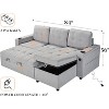 AMERLIFE Sleeper Sofa with USB Charging Port, Cup Holders& Storage Chaise - 2 of 4