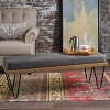 TiramisuBest Ottoman Bench - Light Grey Fabric Entryway Bench, 47.25"L x 17.5"W x 16.5"H - 3 of 4