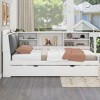 CAVINAS Wood Platform Bed with Storage Headboard, Shelves and 2 Drawers, Twin Size Bed Frame with Upholstered Headboards - 2 of 4