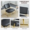 25"W Metal Legs Rocking Chair Upholstered in Teddy/PU Fabric, Comfortable Side Chairs 4S - ModernLuxe - 4 of 4