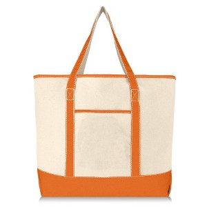 Dalix 22" Soft Canvas Tote Bag - 1 of 4