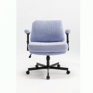 Criss-Cross Flip-Arm Chair on Wheels ¨C Thick Cushion, Wide Seat, Swivel Desk for Home/Apartment/Bedroom - 1 of 4