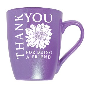 Elanze Designs Thank You For Being A Friend Passion Purple 10 ounce New Bone China Coffee Cup Mug - 1 of 4