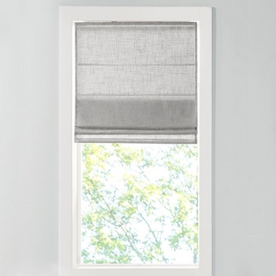 Vynxaria 29"Wx64"L Linen Blend Light Filtering Cordless Roman Shade,Gray(Only 1 PC)