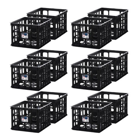 Sterilite Convenient Mini Square Small Storage Organizing Crate, Clear (12 Pack)