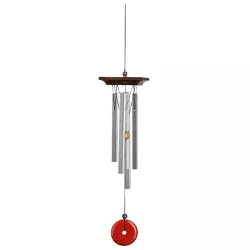 Woodstock Chimes Signature Collection, Woodstock Red Jasper Chime, 21'' Silver Wind Chime WRJSS