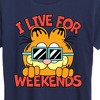 Women's - Garfield - I Live For Weekends Short Sleeve Graphic T-Shirt - 2 of 4