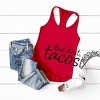 Simply Sage Market But First, Tacos Outline Racerback Tank - 3 of 3