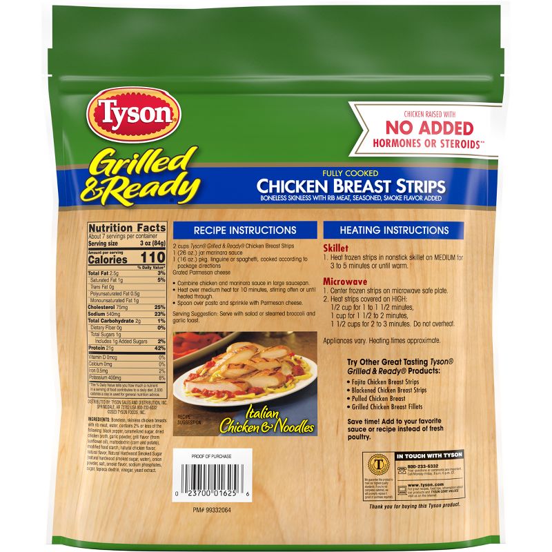 Tyson Grilled &#38; Ready Chicken Breast Strips - Frozen - 22oz, 2 of 14