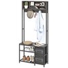 HOMCOM 5-in-1 Hall Tree with Bench and Shoe Storage, Entryway Bench with Coat Rack, 3 Storage Compartments, 2 Fabric Drawers - 4 of 4