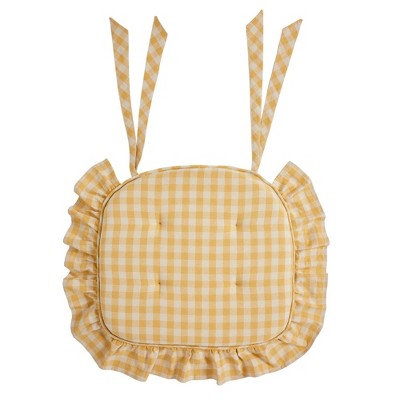 Golden Honey Ruffled Chair Pad 16.5x18  VHC Brands