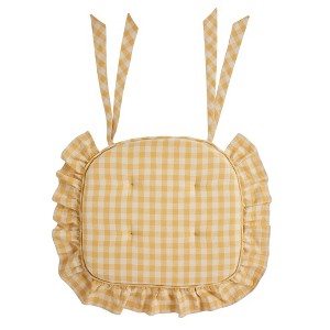 Golden Honey Ruffled Chair Pad 16.5x18  VHC Brands - 1 of 4