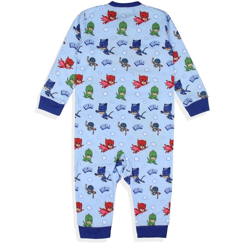PJ Masks Toddler Boys' Gekko Catboy Owlette Hero Footless Sleeper Pajama Blue, 3 of 4