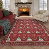 Christmas Runner Rug, Non-Slip Washable Indoor Carpet with Tree and Snowflake Pattern, Stain Resistant Kitchen Floor Mat for Hallway - 2 of 4