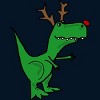 Men's Design By Humans Cool Funny Christmas T-Rex Dinosaur with Antlers By SmileToday T-Shirt - 2 of 4