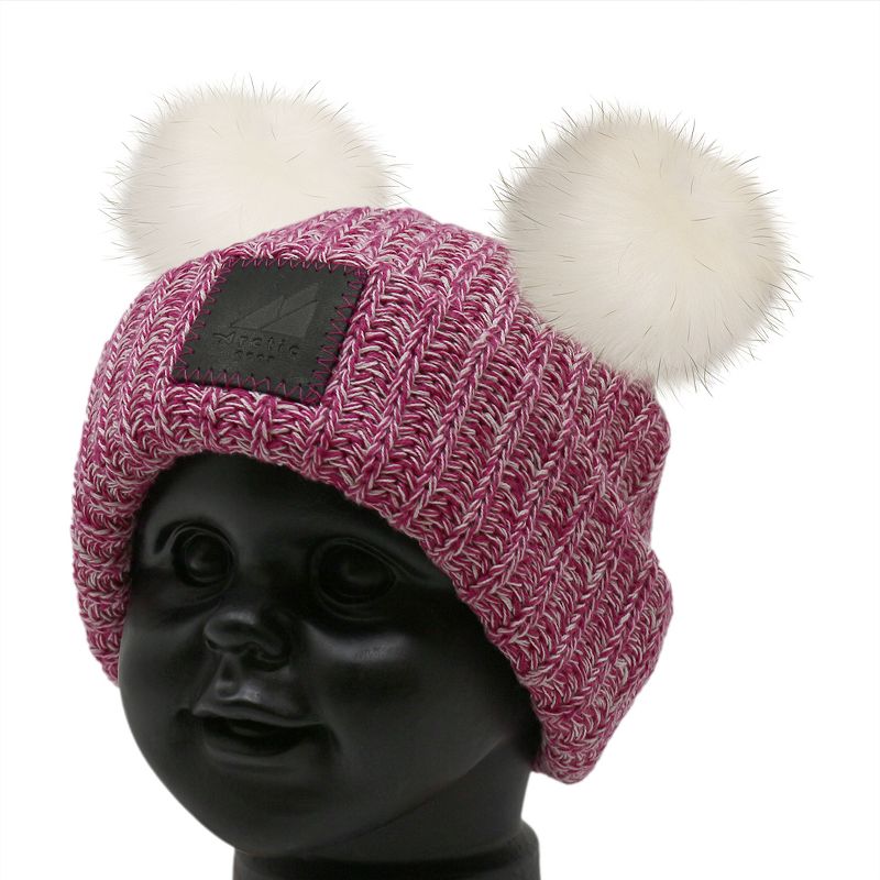 Arctic Gear Infant Cotton Cuff Hat with Double Poms, 4 of 6