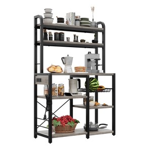6-Tier Bakers Rack, Industrial Kitchen Microwave Stand with Shelves & Storage Basket, Coffee Bar Station for Dining Room Pantry & Living Room - 1 of 4