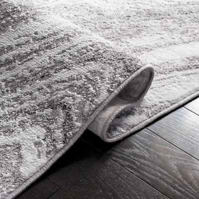 Amelia Light Grey and Ivory Synthetic Abstract Area Rug - 4'5" x 6'5"