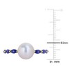 EVERLY JEWELRY |10k Yellow Gold 3/4 CT TGW Created Blue Sapphire And 8 - 8.5 MM White Freshwater Cultured Pearl Fashion Ring - 4 of 4