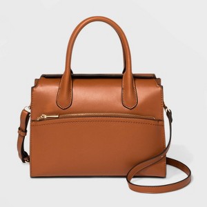 Flap Closure Satchel Handbag - A New Day Fall Maple, Women
