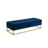 PAGED 58.6" Velvet Storage Bench with Metal Base, Button Tufted Ottoman with Storage, Multi-Functional Entryway Ottoman Foot Rest, Bed Bench - 3 of 4