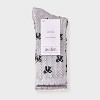Women's Scallop Edge All-Over Bows and Pointelle 2pk Crew Socks - Auden™ Heather Gray/Black/Ivory 4-10 - 2 of 3