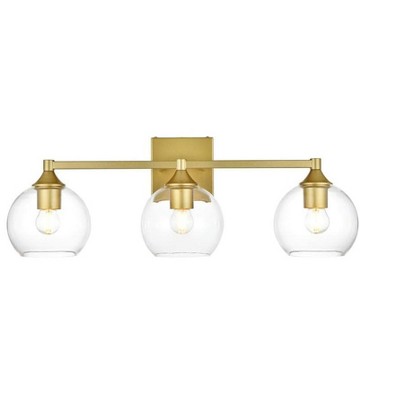 Elegant Lighting Foster 3 light Brass and Clear Bath Sconce
