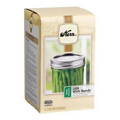 Kerr 12ct Wide Mouth Canning Jar Caps