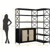 Garvee 6-Tier Industrial Corner Bookshelf,L-Shaped Bookshelf With Storage Cabinet,Large Display Shelf For Home Office, Living Room, Kitchen - 3 of 4