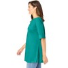Woman Within Plus Size Perfect Cuffed Elbow-Sleeve Boat-Neck Tee - 4 of 4