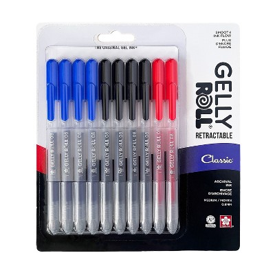 Sakura Gelly Roll Retractable Classic Gel Pens Assorted Colors 10/Pack (SAK50608)