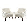 Set of 2 Detlev farmhouse-special  Wooden Upholstered Armchair with Square Arms and Spring | ARTFUL LIVING DESIGN - 2 of 4