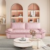 Queen Size Velvet Pull Out Sofa Bed, 3-in-1 Convertible Sleeper Sofa Bed with Armrest, Space-Saving Loveseat Bed with Iron Frame-Baofuwish - 3 of 4