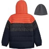 London Fog Boys' Heavyweight Puffer Jacket with Soft-Lined Hood and Fleece Beanie - 3 of 4