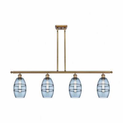 Vaz - 4 Light Stem Hung Island In Industrial Style-8.63 Inches Tall and 48 Inches Wide