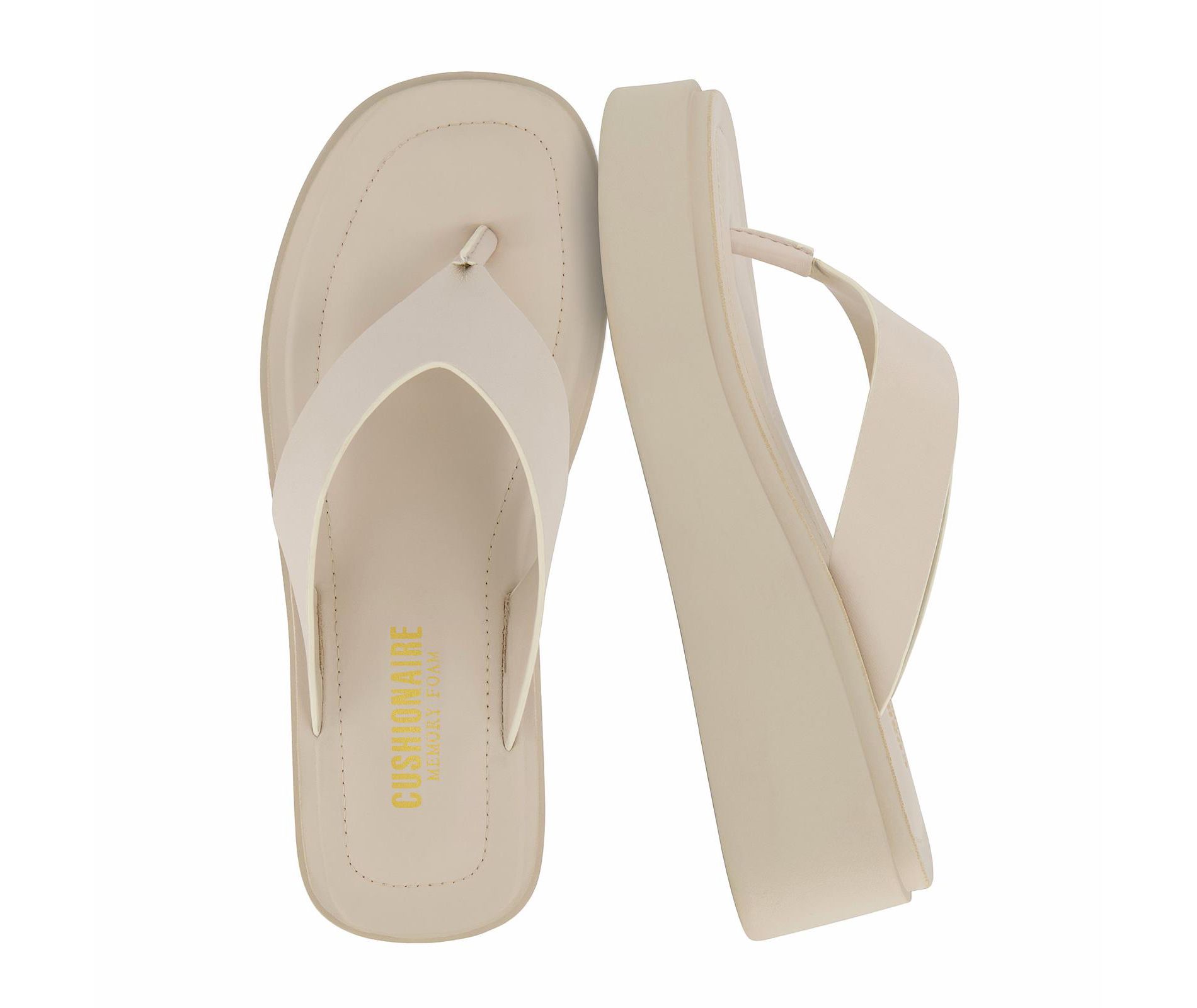 CUSHIONAIRE Pippin Chunky Platform Flip Flops, Stylish Wedge Flip Flops for Women with Cushioned Footbed and Durable Sole
