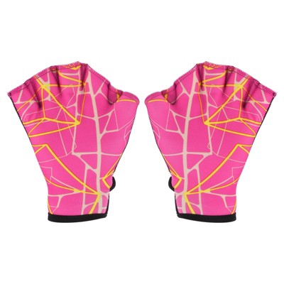 Unique Bargains Swimming Diving Resistance Webbed Training Printing Aquatic Gloves 1 Pair