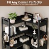Corner Bookshelf, 5-Tier Bookshelves with 4 Hooks, Convertible Bookshelf, Industrial Wooden Bookcase with Open Shelves and Metal Frame - 4 of 4