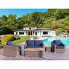 Courtyard Casual Tivoli Loveseat in Teak  Full round wicker Alum Frame 207/ Polyester 450gram - 4 of 4