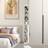 VECELO Tall Bathroom Cabinet Slim Storage Cabinet with Toilet Paper Scroll and Adjustable Shelf White - 4 of 4