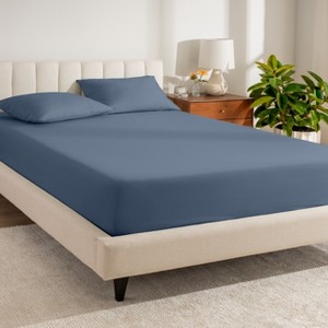 260 Thread Count Organic Cotton Percale Fitted Sheet by Bare Home - 1 of 4