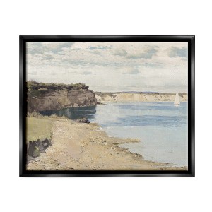Stupell Industries Still Morning Oceanside Cliffs and a Sailboat Painting - 1 of 4