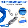 Petbobi 30ft Tie Out Cable for Small to Medium Dogs, Durable Spring and Metal Swivel Hooks Up to 120 Pounds for Outdoor, Yard and Camping, Blue - 3 of 4