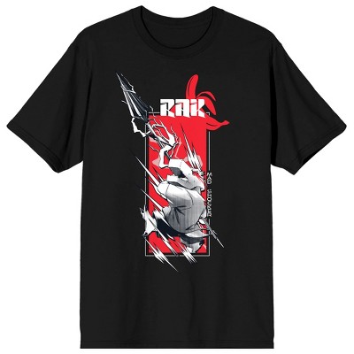 Men's Tower of God Tee - Rak, banana icon, rectangular red frame, mad shocker on black-Large