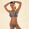 Women's Stylish Blue & Yellow Contrast Trim Ribbed Bikini Set  - Cupshe - 3 of 4
