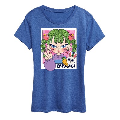 Women's - Instant Message - Cute Anime Girl Short Sleeve Graphic T-Shirt