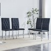 Grungis PU Leather Kitchen Chairs Set of 4,Modern Upholstered Armless Dining Chairs with High Back and Metal Legs for Dining Room,Kitchen - 2 of 4
