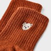 Women's Embroidered Teddy Bear Ribbed Ankle Socks - Copper 4-10: Lightweight, Banded Cuff, Animal Icon - 3 of 3