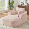 Oversized Chaise Lounge Chair with Comfy Pillows, Corduroy Upholstered Sleeper Sofa Bed, No Assembly - ModernLuxe - 2 of 4